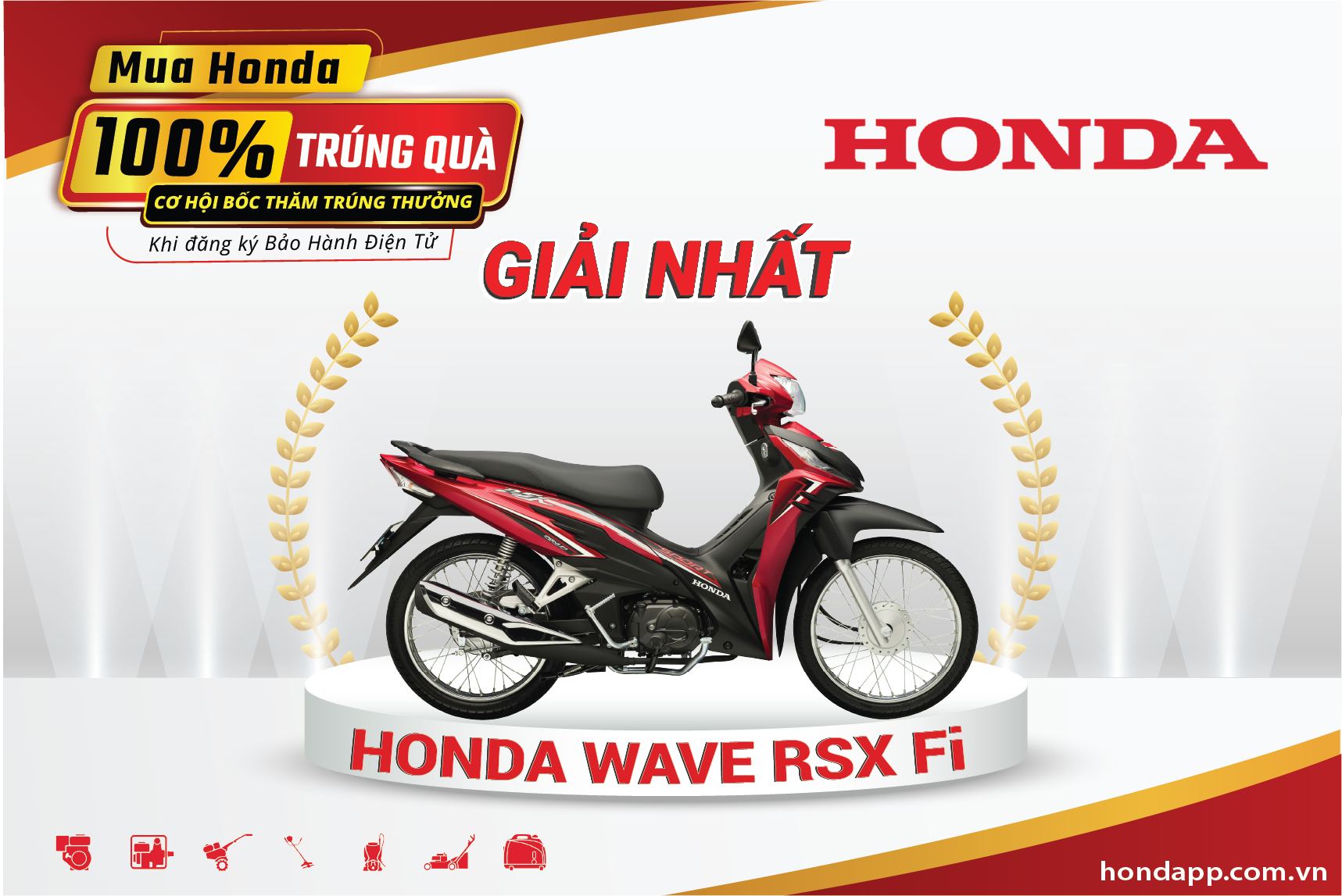 Công bố kết quả trúng giải: "Mua Honda, 100% trúng quà" 2022 - Công ty TNHH  Honda Việt Nam Power Products