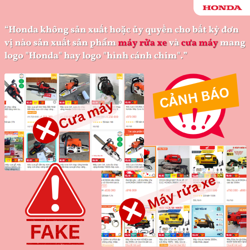 Cảnh báo các sản phẩm nhái, giả thương hiệu Honda trên các sàn thương mại điện tử